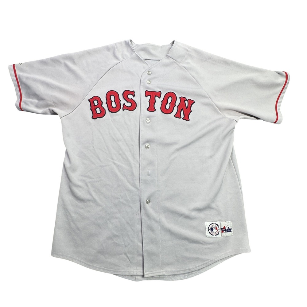 Boston Red Sox Majestic Baseball Jersey Mens XL Gray MLB Fan Gear